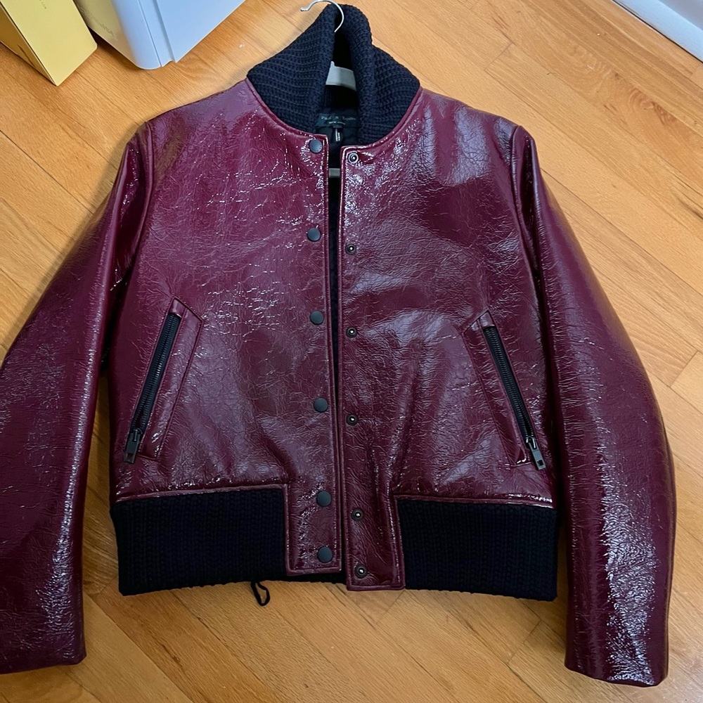 Rag And Bone Mazy Bomber In Oxblood - image 1